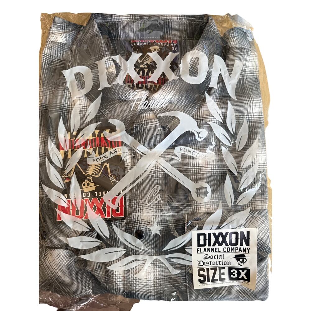 New Dixon Social Distortion flannan - Size 3X NWT!